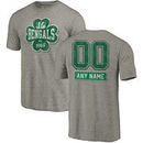 Cincinnati Bengals NFL Pro Line by Fanatics Branded Personalized Emerald Isle Tri-Blend T-Shirt - Ash