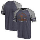 San Diego Padres Fanatics Branded Cooperstown Collection Vintage Arch Tri-Blend Raglan T-Shirt - Navy