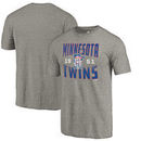 Minnesota Twins Fanatics Branded Cooperstown Collection Antique Stack Tri-Blend T-Shirt - Gray