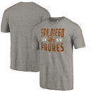 San Diego Padres Fanatics Branded Cooperstown Collection Antique Stack Tri-Blend T-Shirt - Gray