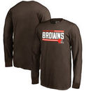 Cleveland Browns NFL Pro Line by Fanatics Branded Youth Iconic Collection On Side Stripe Long Sleeve T-Shirt - Brown