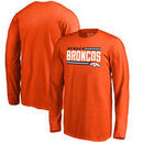 Denver Broncos NFL Pro Line by Fanatics Branded Youth Iconic Collection On Side Stripe Long Sleeve T-Shirt - Orange