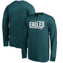 Philadelphia Eagles NFL Pro Line by Fanatics Branded Youth Iconic Collection On Side Stripe Long Sleeve T-Shirt - Midnight Green