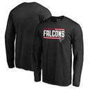 Atlanta Falcons NFL Pro Line by Fanatics Branded Iconic Collection On Side Stripe Long Sleeve T-Shirt - Black