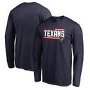 Houston Texans NFL Pro Line by Fanatics Branded Iconic Collection On Side Stripe Long Sleeve T-Shirt - Navy