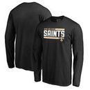 New Orleans Saints NFL Pro Line by Fanatics Branded Iconic Collection On Side Stripe Long Sleeve T-Shirt - Black