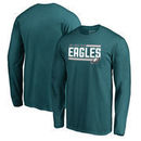 Philadelphia Eagles NFL Pro Line by Fanatics Branded Iconic Collection On Side Stripe Long Sleeve T-Shirt - Midnight Green