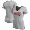 Atlanta Falcons NFL Pro Line by Fanatics Branded Women's Iconic Collection On Side Stripe V-Neck T-Shirt - Ash