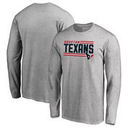 Houston Texans NFL Pro Line by Fanatics Branded Iconic Collection On Side Stripe Long Sleeve T-Shirt - Ash