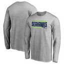 Seattle Seahawks NFL Pro Line by Fanatics Branded Iconic Collection On Side Stripe Long Sleeve T-Shirt - Ash