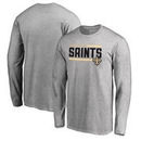 New Orleans Saints NFL Pro Line by Fanatics Branded Iconic Collection On Side Stripe Long Sleeve T-Shirt - Ash
