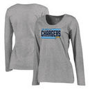 Los Angeles Chargers NFL Pro Line by Fanatics Branded Women's Iconic Collection On Side Stripe Long Sleeve Plus Size T-Shirt - A