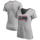 Houston Texans NFL Pro Line by Fanatics Branded Women's Iconic Collection On Side Stripe Plus Size V-Neck T-Shirt - Ash