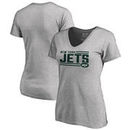New York Jets NFL Pro Line by Fanatics Branded Women's Iconic Collection On Side Stripe Plus Size V-Neck T-Shirt - Ash