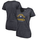 Buffalo Sabres Fanatics Branded Women's Timeless Collection Vintage Arch Tri-Blend V-Neck T-Shirt - Navy