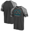 San Jose Sharks Fanatics Branded Timeless Collection Vintage Arch Tri-Blend Raglan T-Shirt - Black