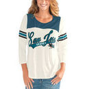San Jose Sharks G-III 4Her by Carl Banks Women's Endzone Long Sleeve T-Shirt - Cream/Teal