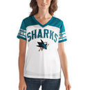 San Jose Sharks G-III 4Her by Carl Banks Women's All American V-Neck T-Shirt – White/Teal