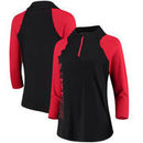 Detroit Red Wings G-III 4Her by Carl Banks Women's Zip It Up Quarter-Zip Long Sleeve T-Shirt – Black/Red