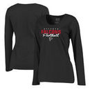 Atlanta Falcons NFL Pro Line by Fanatics Branded Women's Iconic Collection Script Assist Plus Size Long Sleeve T-Shirt - Black