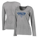 Indianapolis Colts NFL Pro Line by Fanatics Branded Women's Iconic Collection Script Assist Plus Size Long Sleeve T-Shirt - Ash