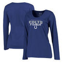 Indianapolis Colts NFL Pro Line by Fanatics Branded Women's Iconic Collection Script Assist Plus Size Long Sleeve T-Shirt - Roya
