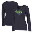 Seattle Seahawks NFL Pro Line by Fanatics Branded Women's Iconic Collection Script Assist Plus Size Long Sleeve T-Shirt - Colleg