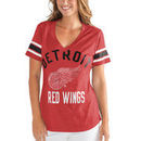 Detroit Red Wings G-III 4Her by Carl Banks Women's Big Game V-Neck Tri-Blend T-Shirt – Heathered Red/Black