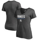 New York Yankees Fanatics Branded Women's Win Stripe Plus Size V-Neck T-Shirt - Ash