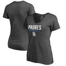 San Diego Padres Fanatics Branded Women's Win Stripe Plus Size V-Neck T-Shirt - Ash