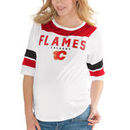 Calgary Flames Touch by Alyssa Milano Women's Maternity Huddle Scoop Neck T-Shirt – White
