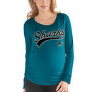 San Jose Sharks Touch by Alyssa Milano Women's Yardline Maternity Long Sleeve Tri-Blend T-Shirt – Teal