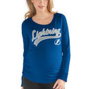 Tampa Bay Lightning Touch by Alyssa Milano Women's Yardline Maternity Long Sleeve Tri-Blend T-Shirt – Blue