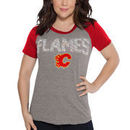 Calgary Flames Touch by Alyssa Milano Women's Conference Raglan T-Shirt – Heathered Gray/Red