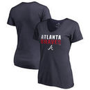 Atlanta Braves Fanatics Branded Women's Fade Out V-Neck T-Shirt - Navy