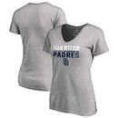San Diego Padres Fanatics Branded Women's Fade Out Plus Size V-Neck T-Shirt - Ash