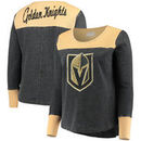 Vegas Golden Knights Touch by Alyssa Milano Women's Plus Size Blindside Tri-Blend Long Sleeve Thermal T-Shirt - Gray/Gold
