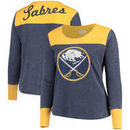 Buffalo Sabres Touch by Alyssa Milano Women's Plus Size Blindside Tri-Blend Long Sleeve Thermal T-Shirt - Navy/Gold