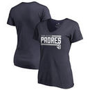San Diego Padres Fanatics Branded Women's Onside Stripe V-Neck T-Shirt - Navy