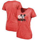 Houston Rockets Fanatics Branded Women's Disney Rally Cry Tri-Blend V-Neck T-Shirt - Red