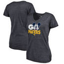 Indiana Pacers Fanatics Branded Women's Disney Rally Cry Tri-Blend V-Neck T-Shirt - Navy