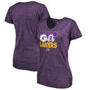 Los Angeles Lakers Fanatics Branded Women's Disney Rally Cry Tri-Blend V-Neck T-Shirt - Purple