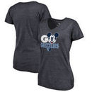 Memphis Grizzlies Fanatics Branded Women's Disney Rally Cry Tri-Blend V-Neck T-Shirt - Navy