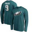 Nick Foles Philadelphia Eagles NFL Pro Line by Fanatics Branded Player Icon Name & Number Long Sleeve T-Shirt – Midnight Green