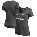 Cleveland Indians Fanatics Branded Women's Charcoal Stack V-Neck T-Shirt - Ash