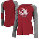 Alabama Crimson Tide Women's College Football Playoff 2017 National Champions Preppy Patch Plus Size Long Sleeve T-Shirt – Crims
