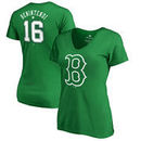 Andrew Benintendi Boston Red Sox Fanatics Branded Women's St. Patrick's Day Stack V-Neck Name & Number T-Shirt - Kelly Green