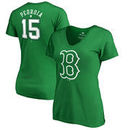 Dustin Pedroia Boston Red Sox Fanatics Branded Women's St. Patrick's Day Stack V-Neck Name & Number T-Shirt - Kelly Green