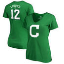 Francisco Lindor Cleveland Indians Fanatics Branded Women's St. Patrick's Day Stack V-Neck Name & Number T-Shirt - Kelly Green