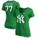 Clint Frazier New York Yankees Fanatics Branded Women's St. Patrick's Day Stack V-Neck Name & Number T-Shirt - Kelly Green